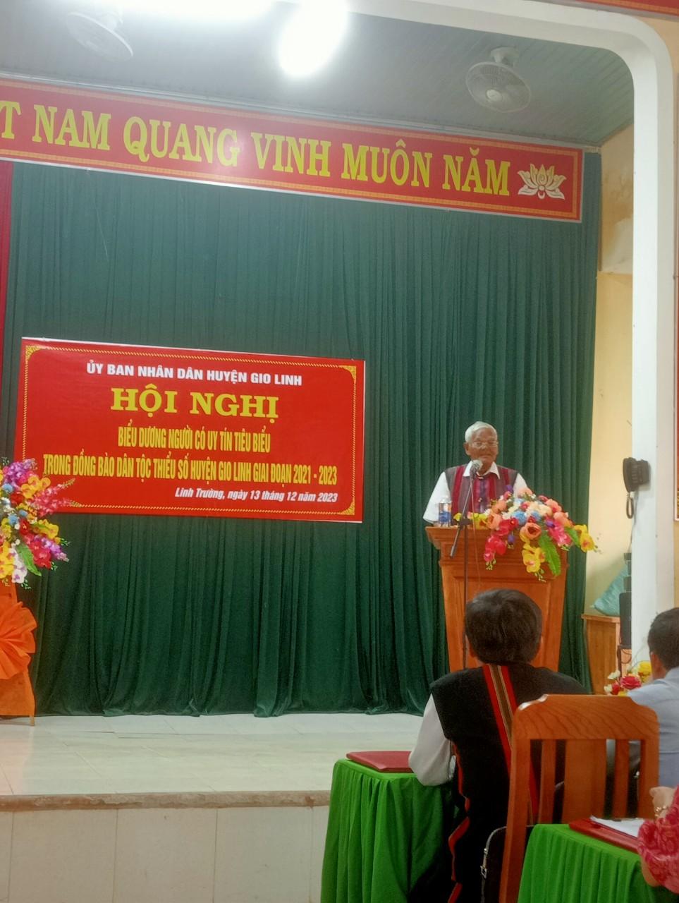 Hội nghị biểu dương người có uy tín tiêu biểu trong đồng bào dân tộc thiểu số huyện Gio Linh giai...